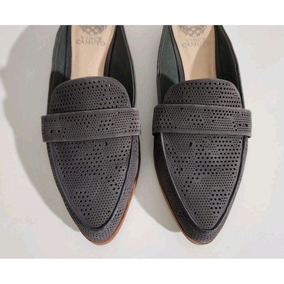 Vince Camuto Womens Size 10M Kaylana Suede Leather Slip On Mules Flats Gray - Picture 3 of 9